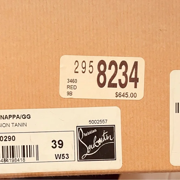 Christian Louboutin Women's Burgundy Ballet Flats - Picture 7 of 9